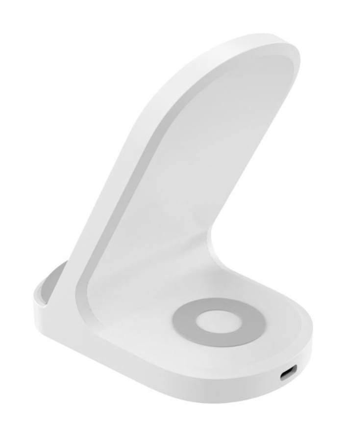 2-in-1 Wireless Charger Stand 15w Hybrid White
