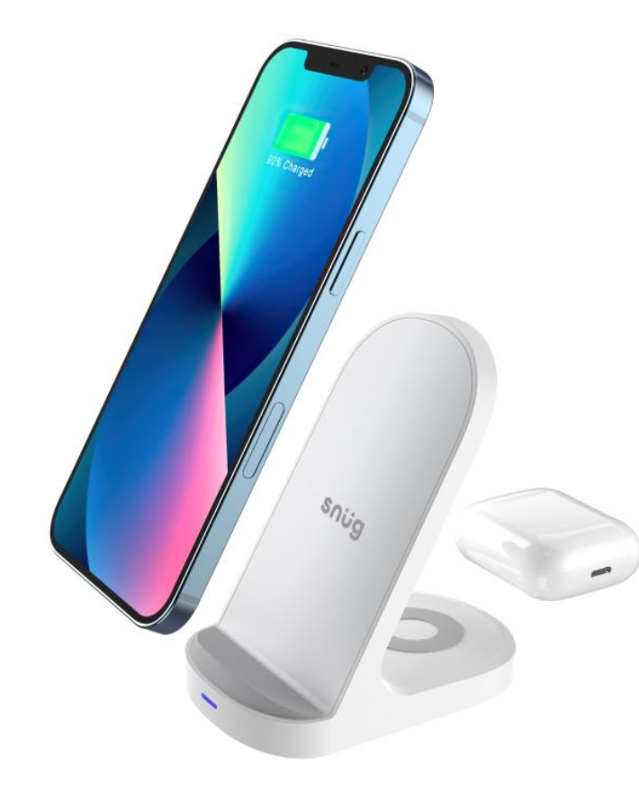2-in-1 Wireless Charger Stand 15w Hybrid White