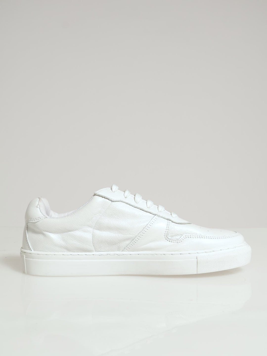 Lace-Up Leather Sneaker - White