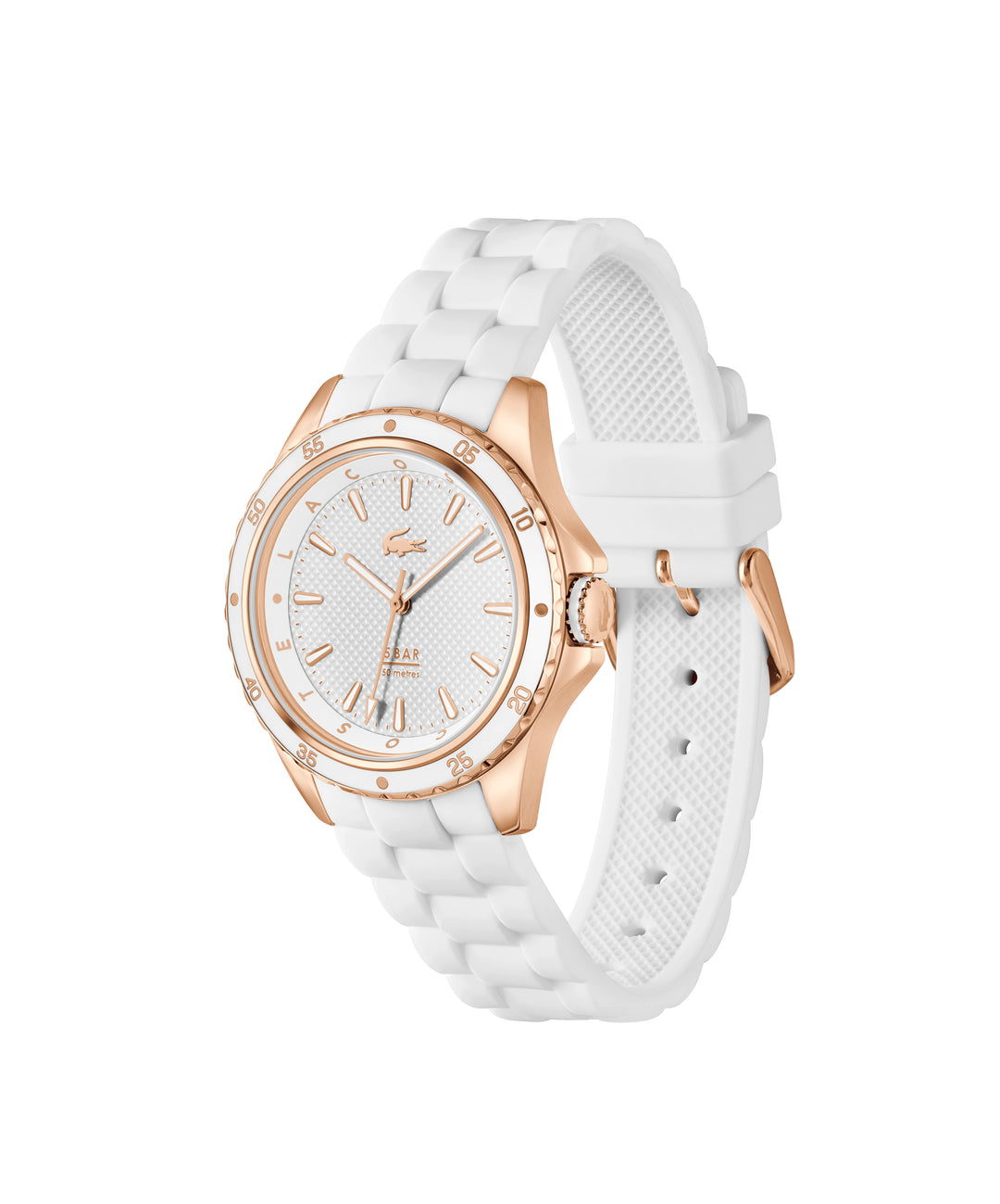 Santorini CG Ionic Plated Stainless Steel Case With White Silicone Strap