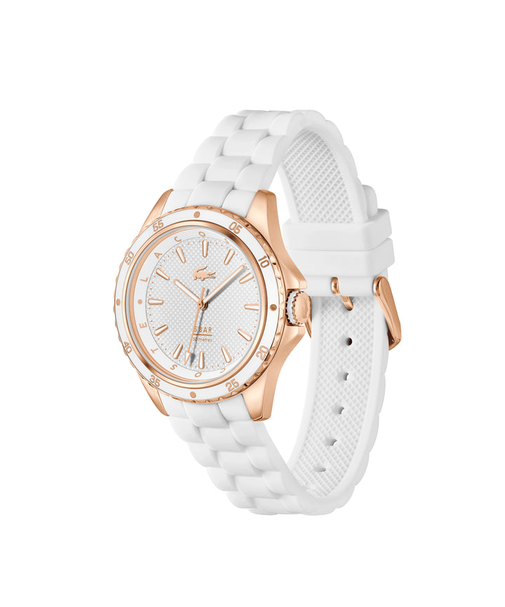 Santorini CG Ionic Plated Stainless Steel Case With White Silicone Strap
