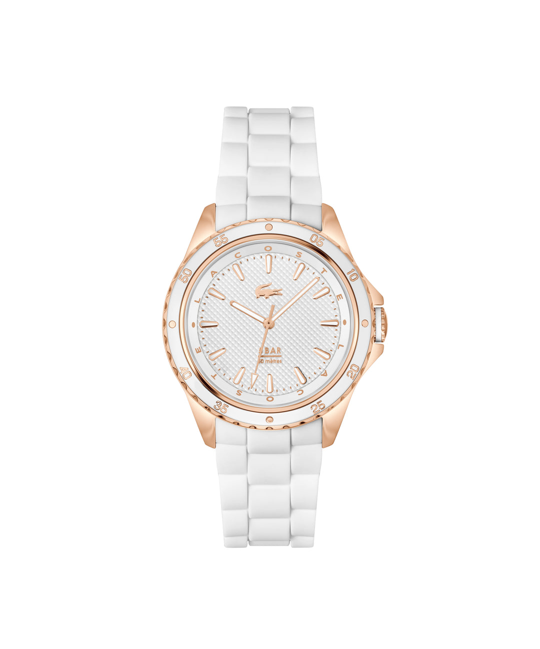 Santorini CG Ionic Plated Stainless Steel Case With White Silicone Strap