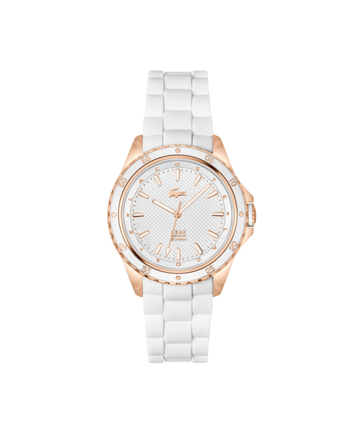 Santorini CG Ionic Plated Stainless Steel Case With White Silicone Strap