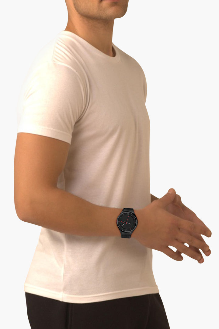 Ollie Black Stainless Steel Case & Dial With Silicone Strap