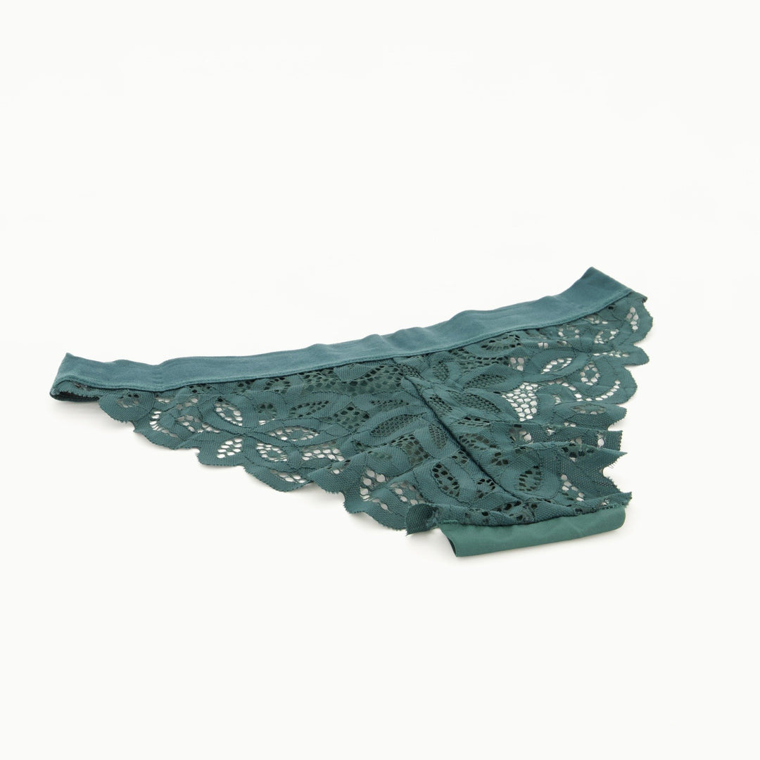 Ladies Single Bonded Tanga Bikini Panty - Forest Green