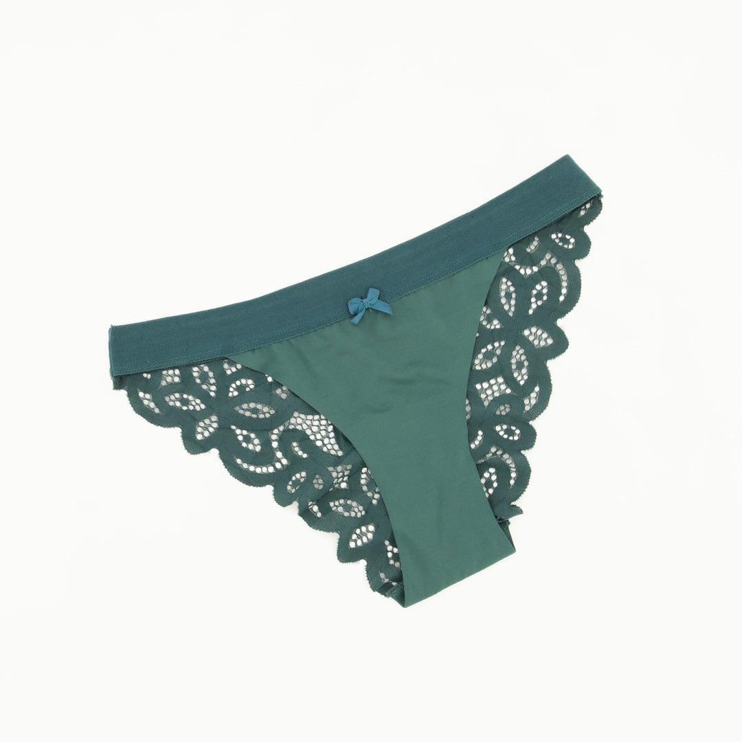 Ladies Single Bonded Tanga Bikini Panty - Forest Green