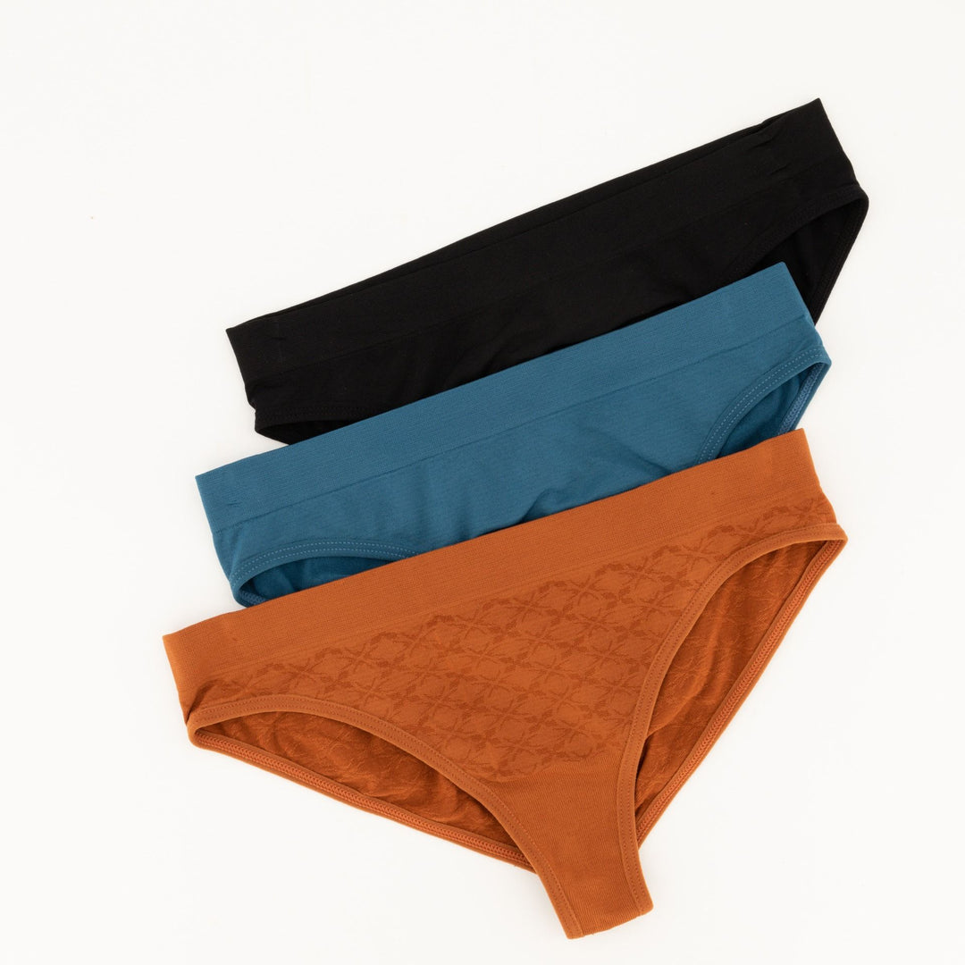 Ladies 3pc Seamless Brazilian Panties - Multi