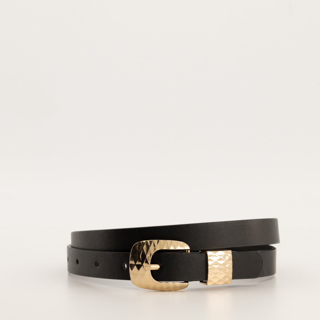 Ladies Laser Cut Belt 2 Pack- Black/Brown
