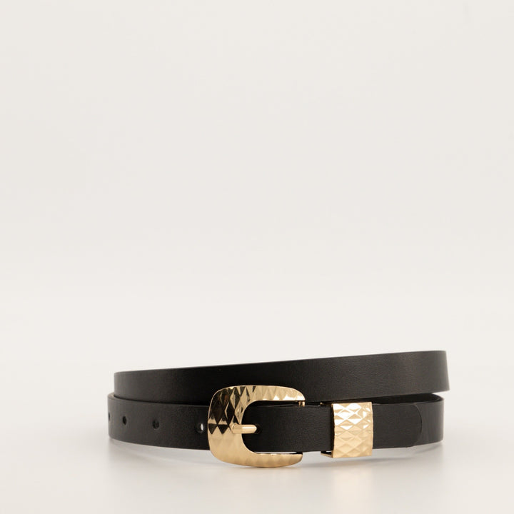 Ladies Laser Cut Belt 2 Pack- Black/Brown