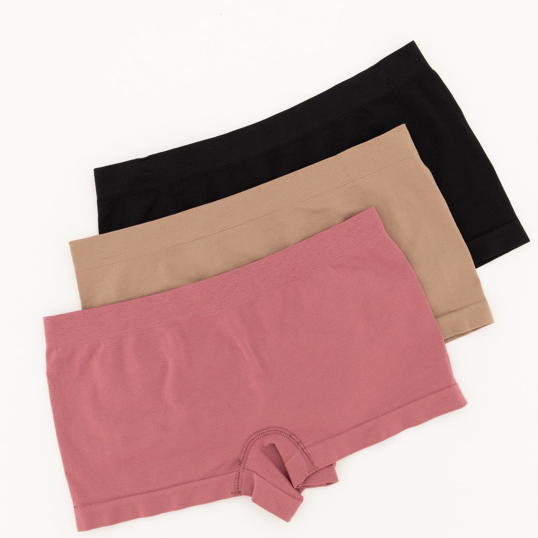 Ladies 3pc Boyleg Panties - Pink