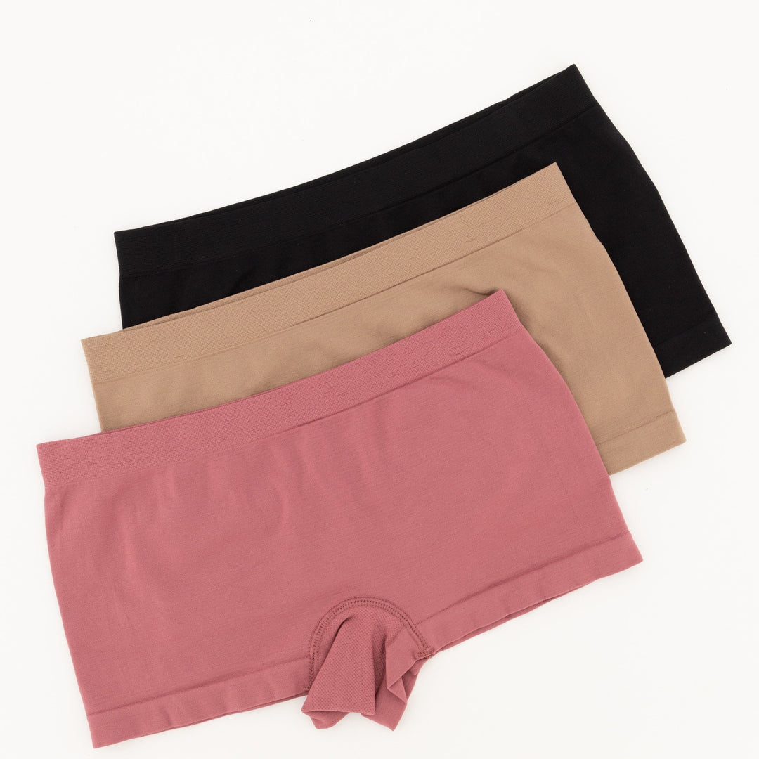 Ladies 3pc Boyleg Panties - Pink