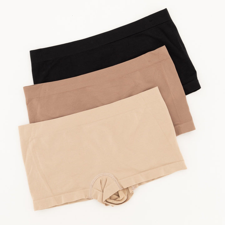 Ladies 3pc Boyleg Panties - Nude