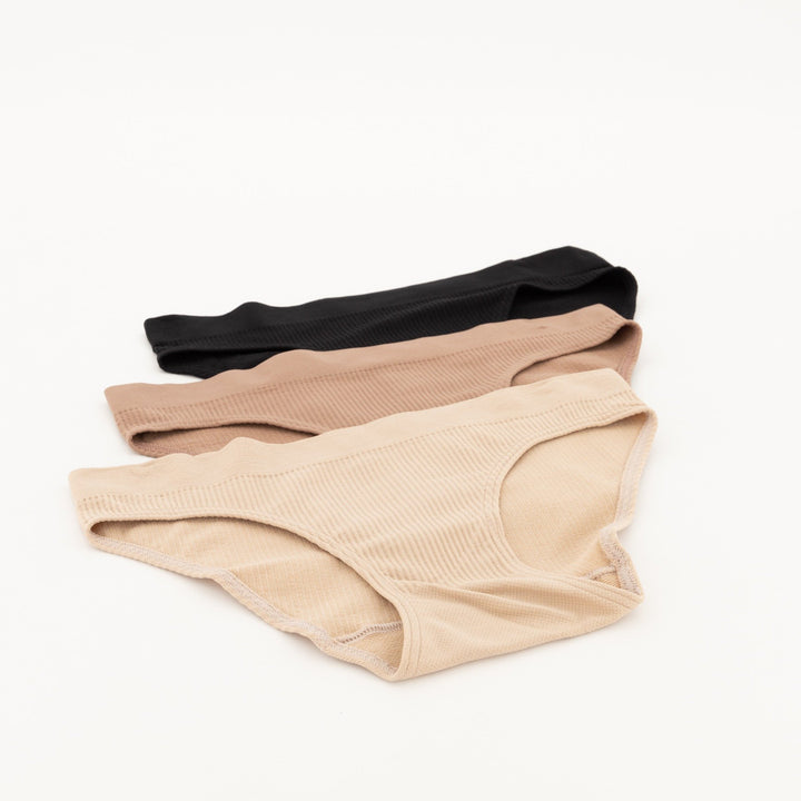 Ladies 3pc Bikini Panties - Nude