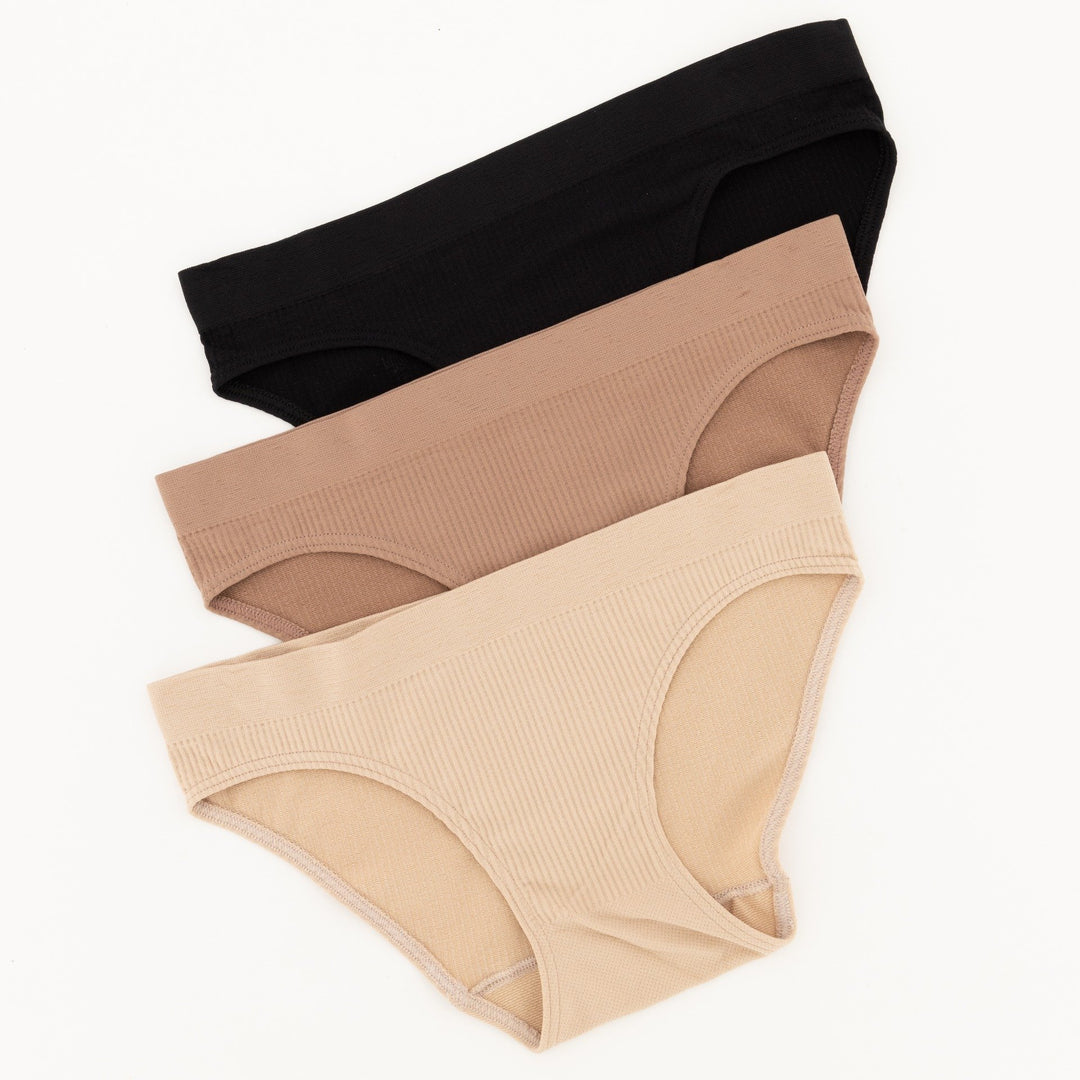 Ladies 3pc Bikini Panties - Nude
