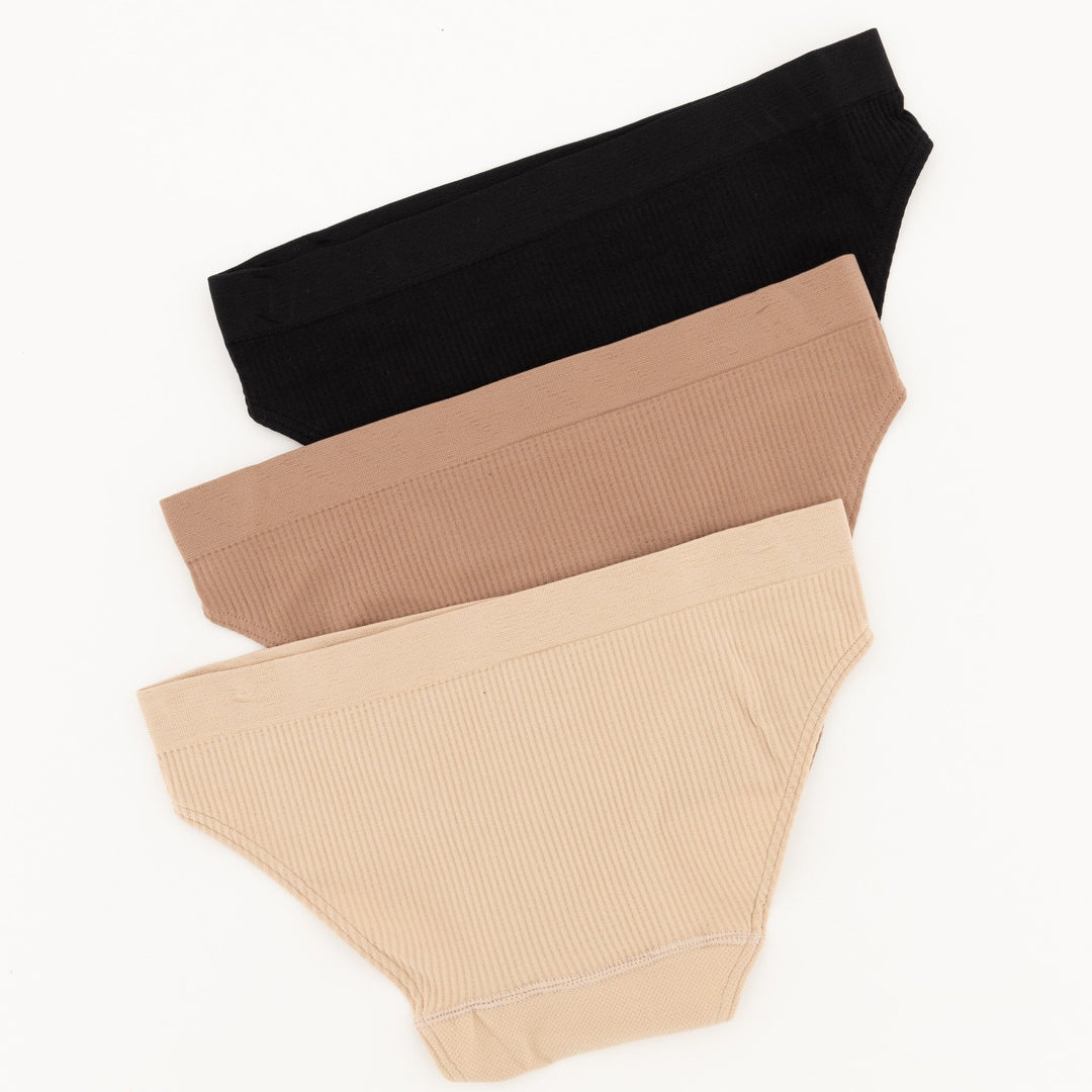 Ladies 3pc Bikini Panties - Nude