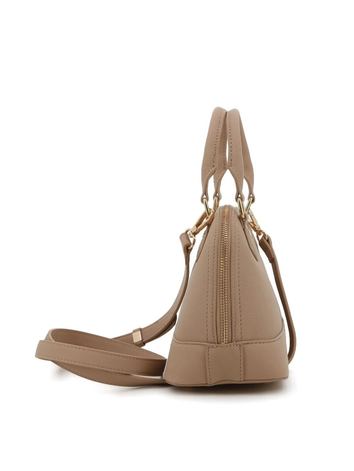 Mini Structured Satchel Bag - Taupe