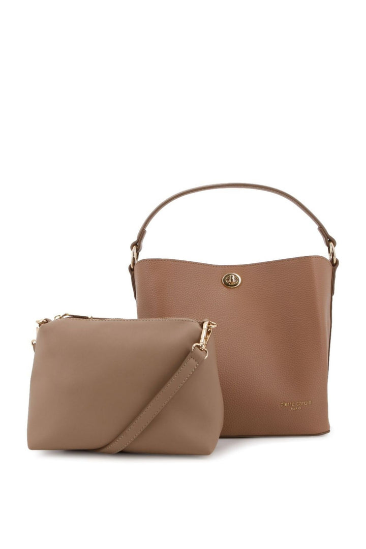 Bucket Bag With Inner Pouch - Tan