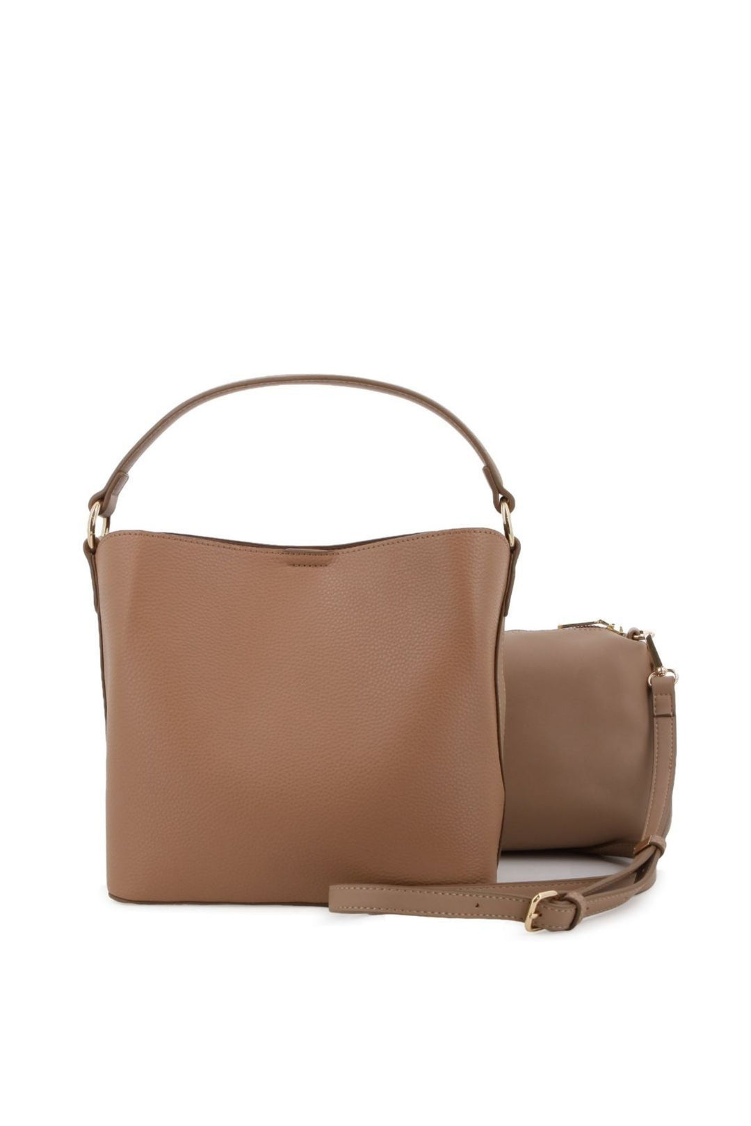 Bucket Bag With Inner Pouch - Tan