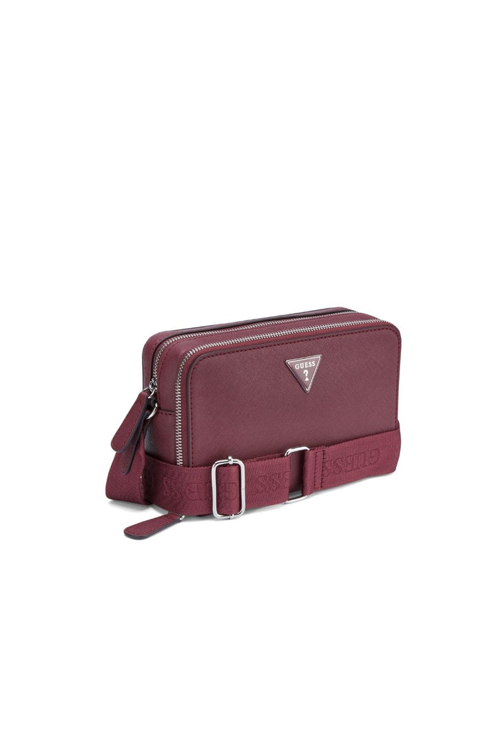 Viviette Double Zip Crossbody Bag - Oxblood