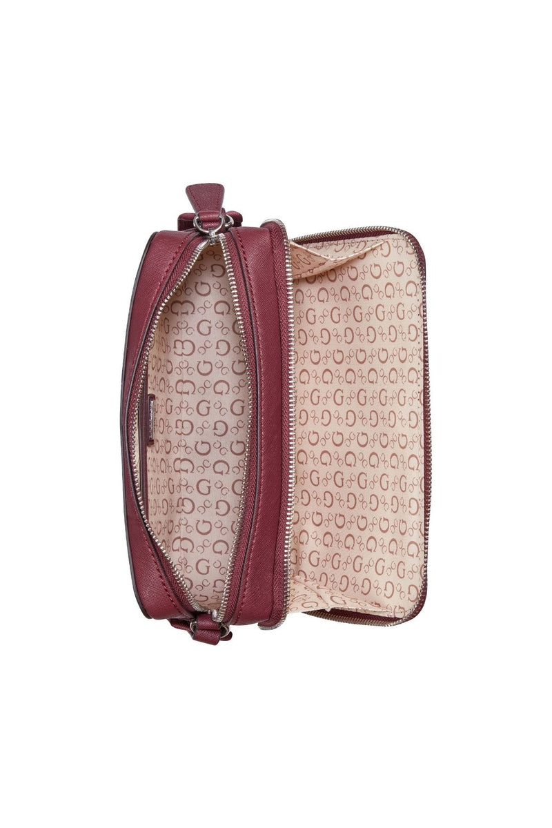 Viviette Double Zip Crossbody Bag - Oxblood
