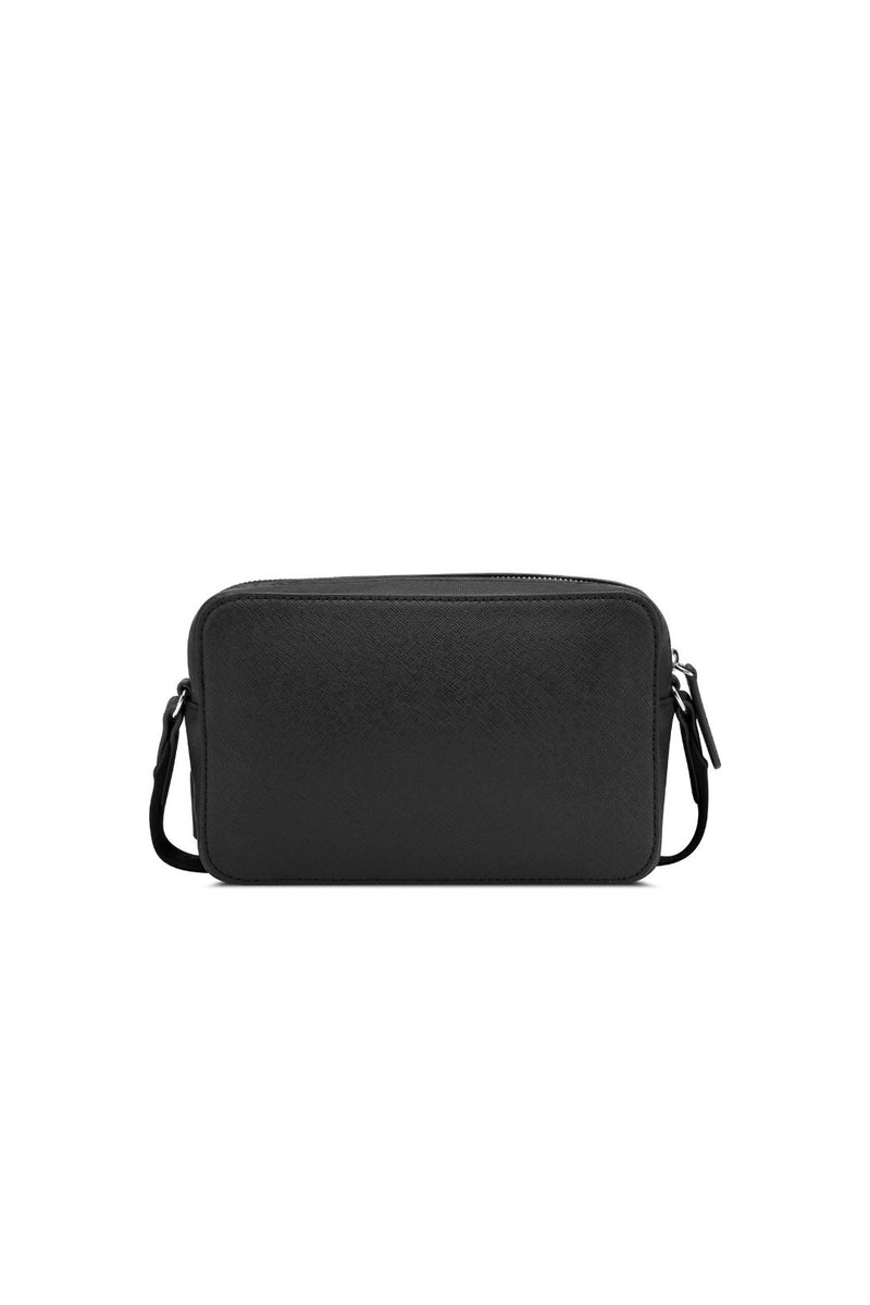 Viviette Double Zip Crossbody Bag - Black