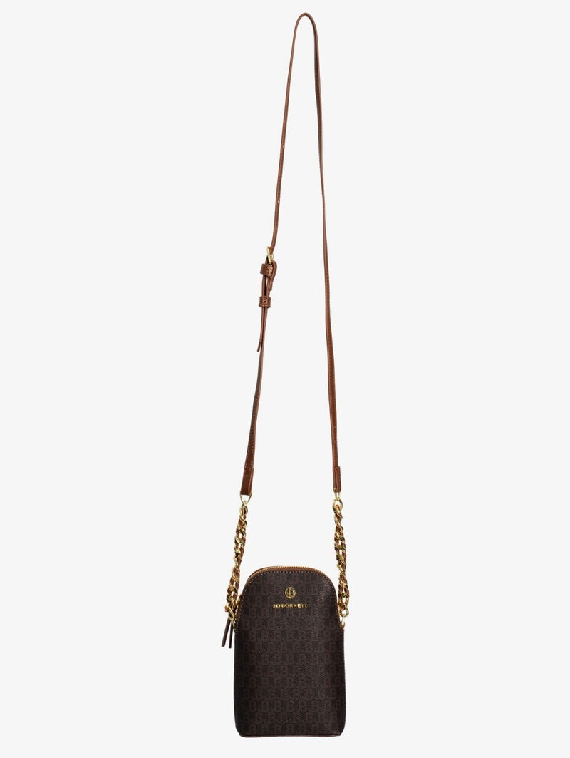 Alex Logo Crossbody Cellphone Pouch - Brown