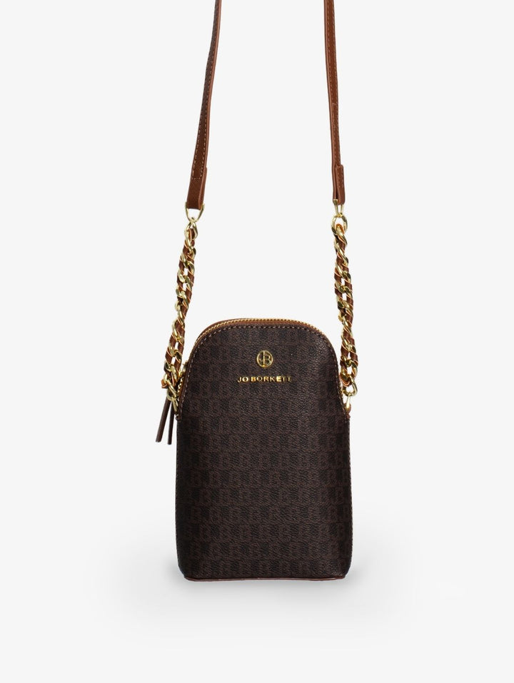 Alex Logo Crossbody Cellphone Pouch - Brown