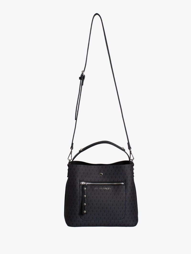 Ladies Elexi Logo Zip Front Bag - Black – Edgars