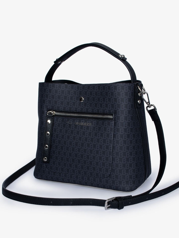 Elexi Logo Zip Front Bag - Black