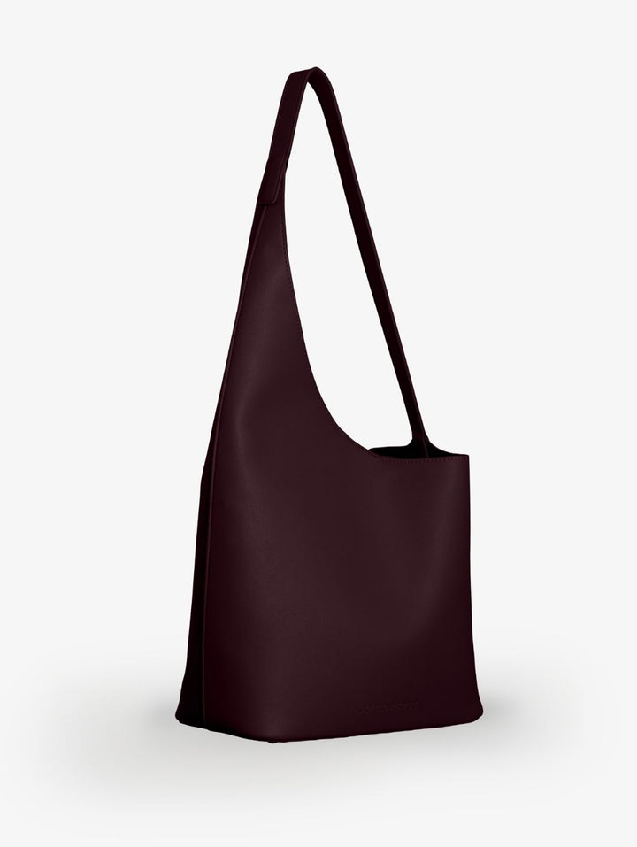 Lara Asymmetrical Tote Bag - Burgundy