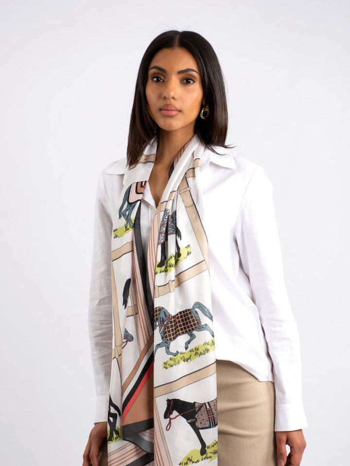 Horse Silk Touch Scarf - Pink