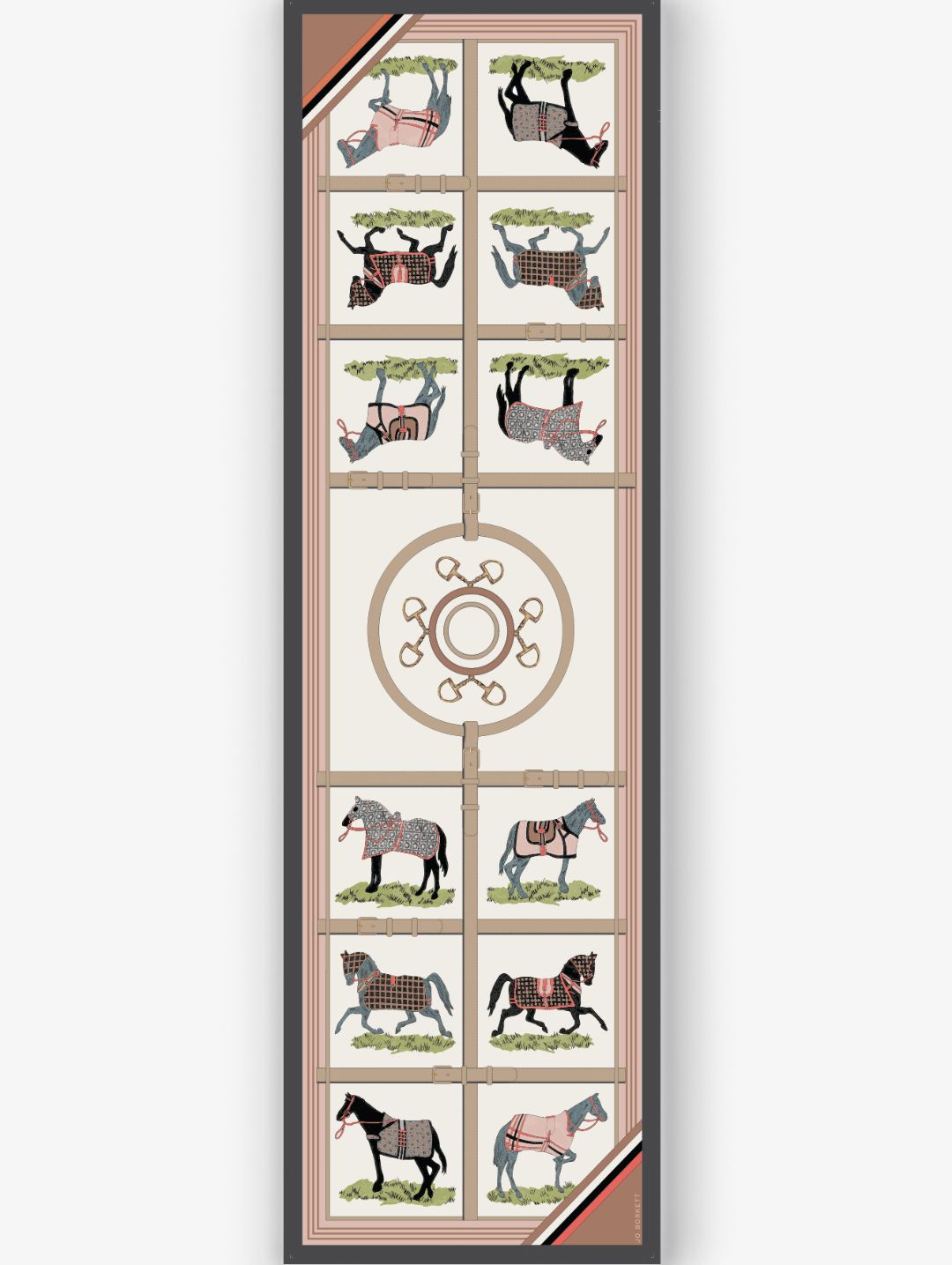 Horse Silk Touch Scarf - Pink