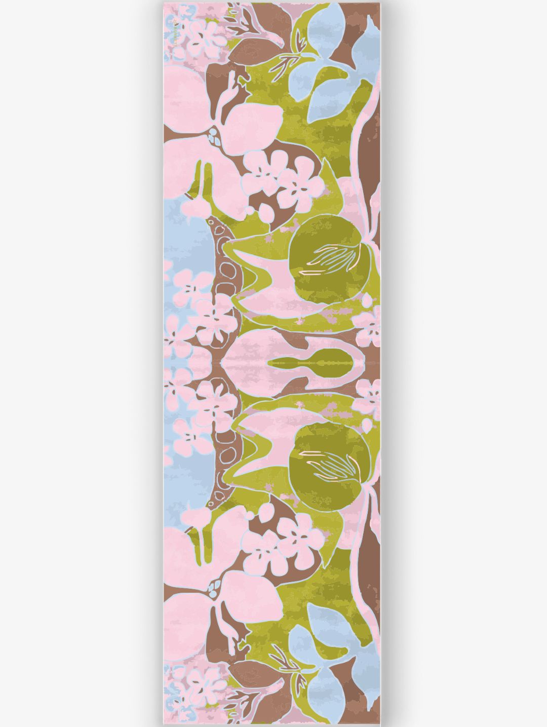 Soft Floral Rectangular Silk Touch Scarf - Multi