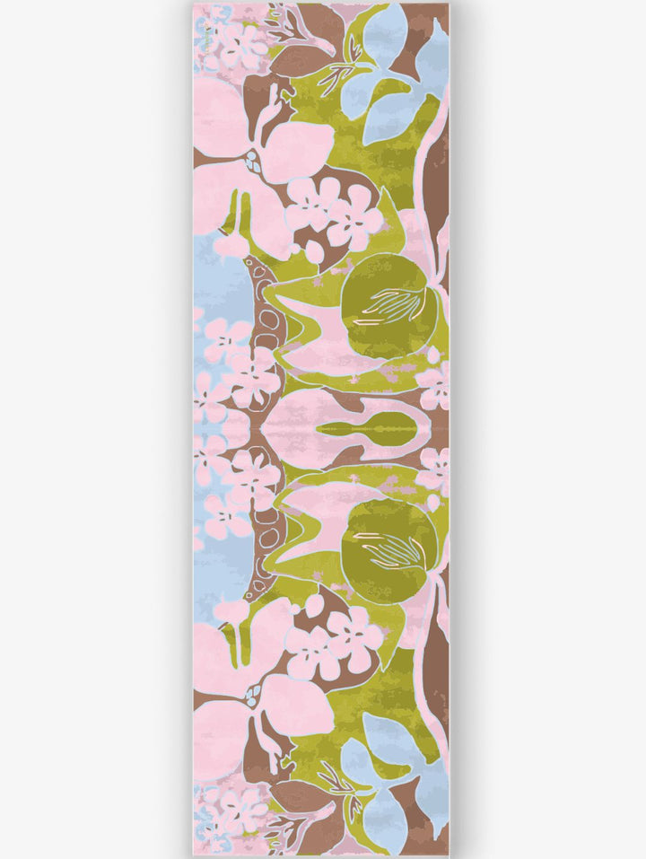 Soft Floral Rectangular Silk Touch Scarf - Multi