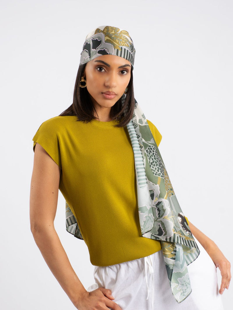 Lazy Leopard Rectangular Silk Touch Scarf - Multi
