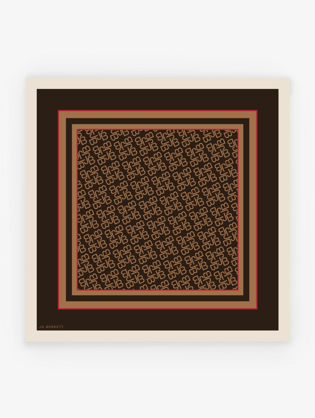 Silk Touch Monogram Neckerchief - Brown