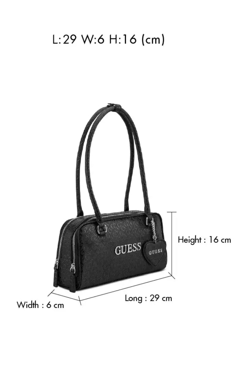 Carla Shoulder Satchel Bag - Black