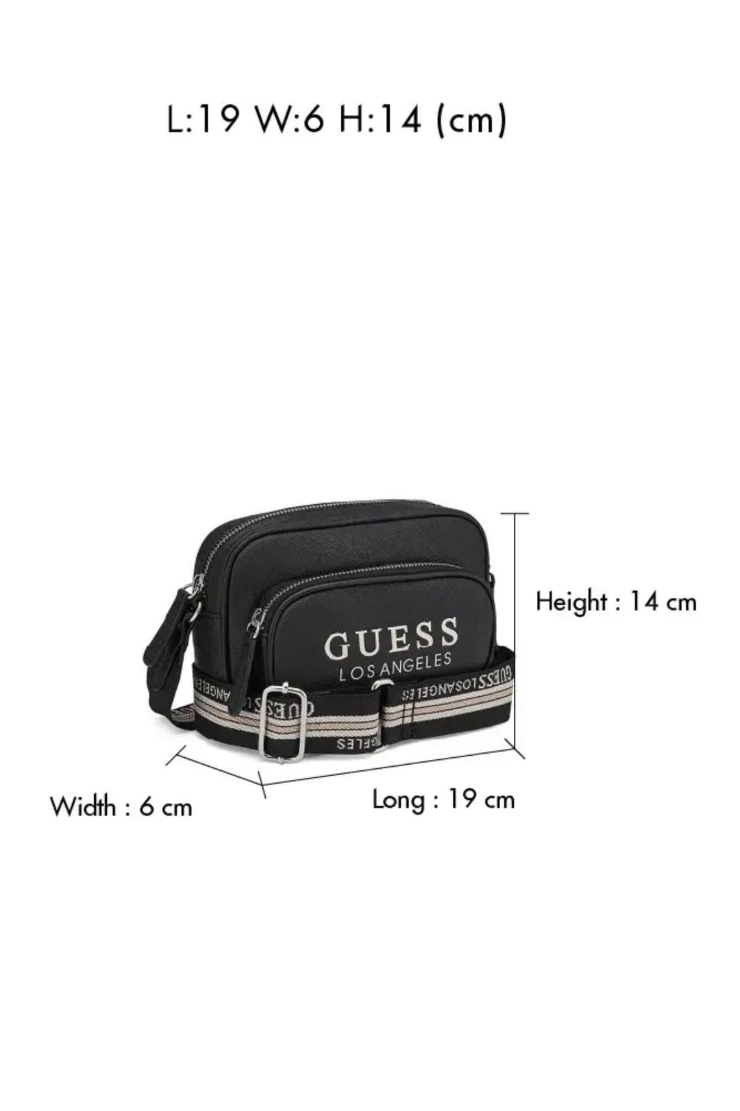Joella Mini Double Zip Crossbody Bag - Black