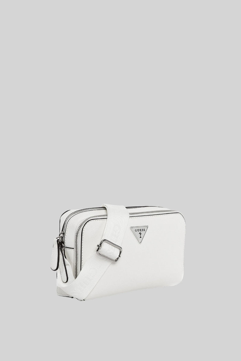Viviette Mini Double Zip Crossbody Bag - White