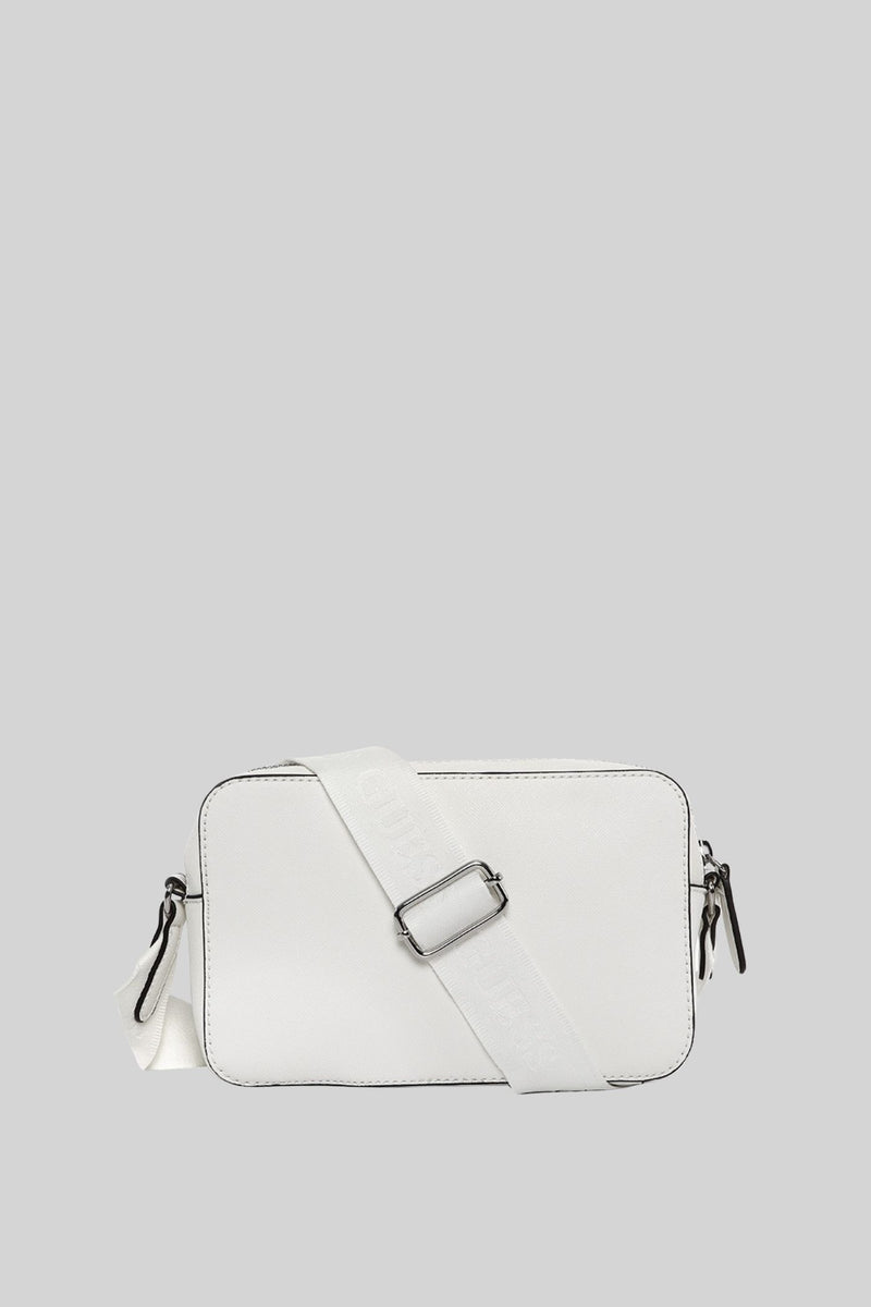 Viviette Mini Double Zip Crossbody Bag - White