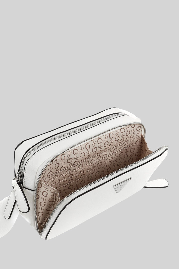 Viviette Mini Double Zip Crossbody Bag - White