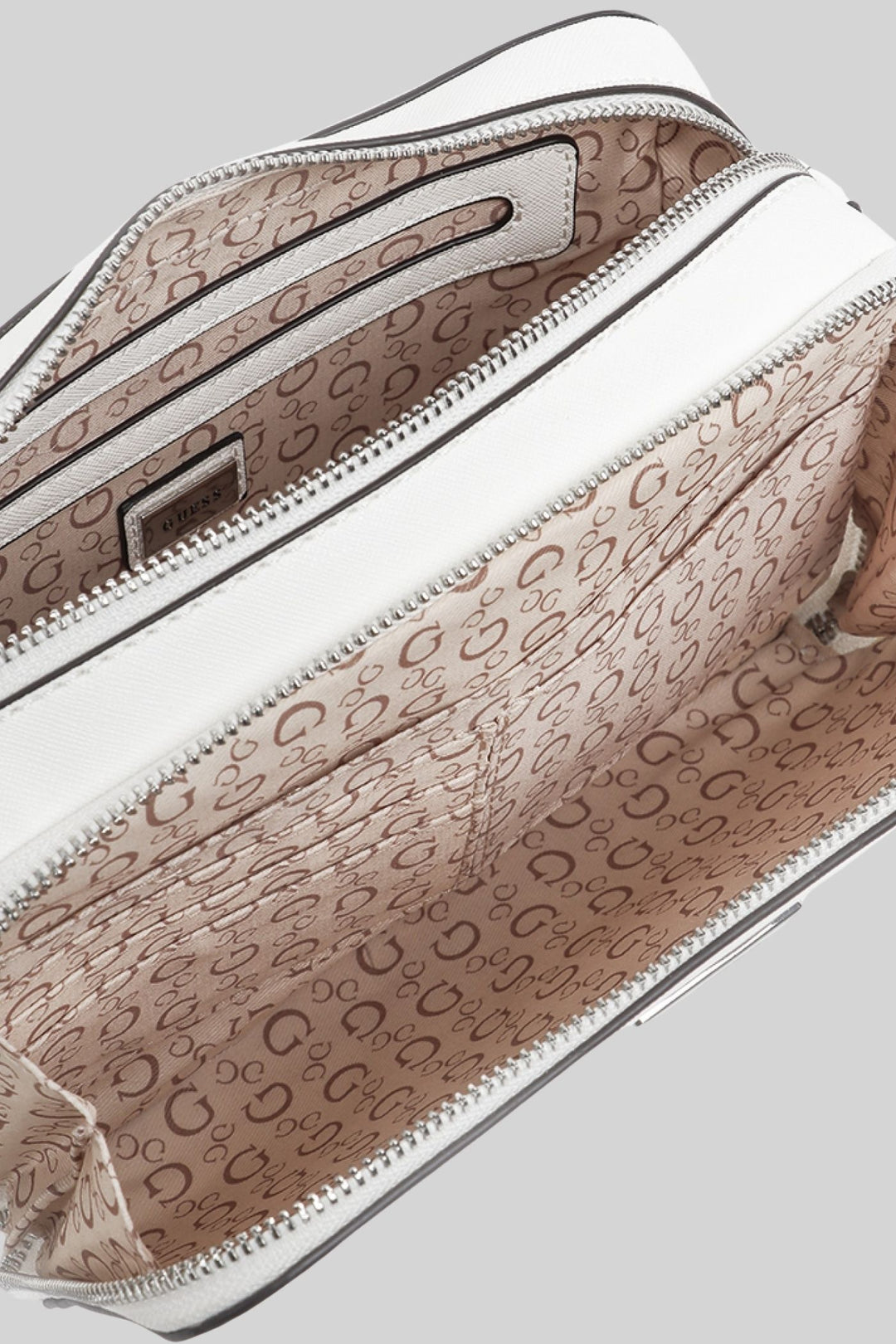 Viviette Mini Double Zip Crossbody Bag - White