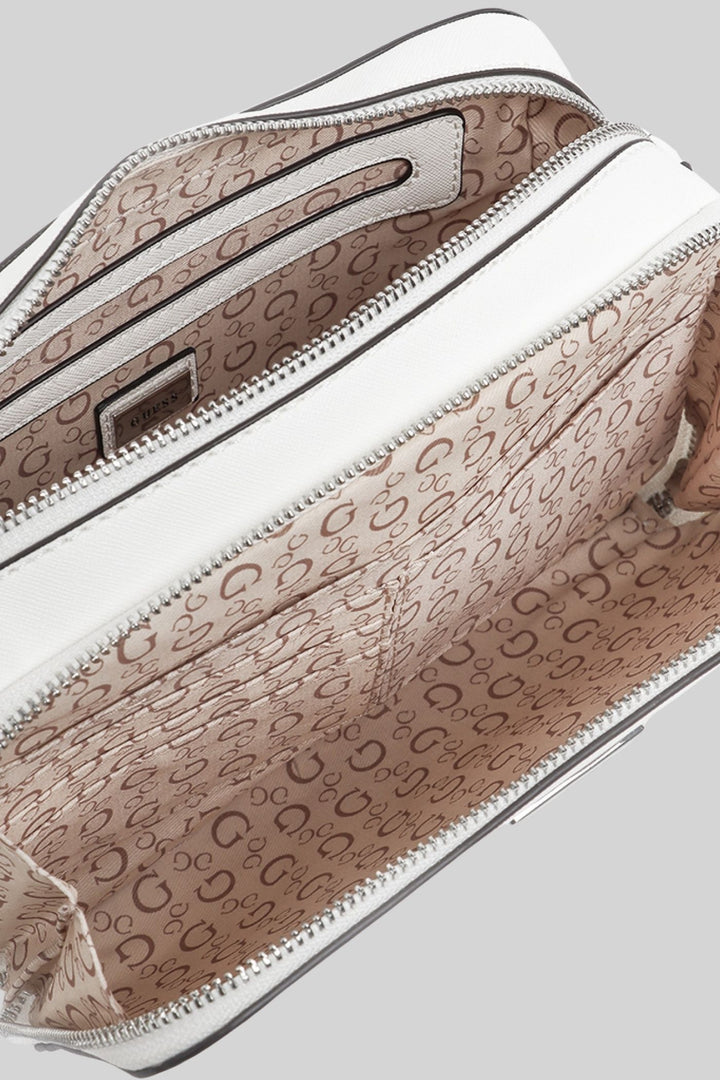 Viviette Mini Double Zip Crossbody Bag - White