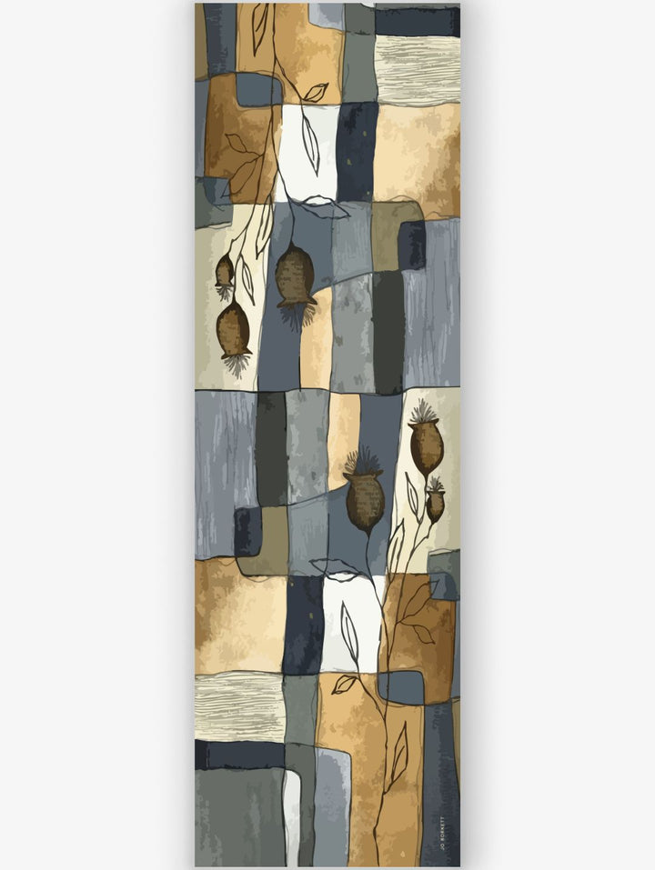 Dried Poppy Rectangular Silk Touch Scarf - Multi