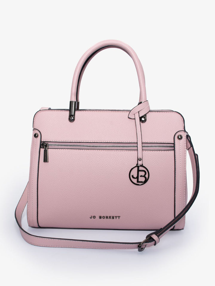 Carolyn Front Zip Tote Bag - Light Pink