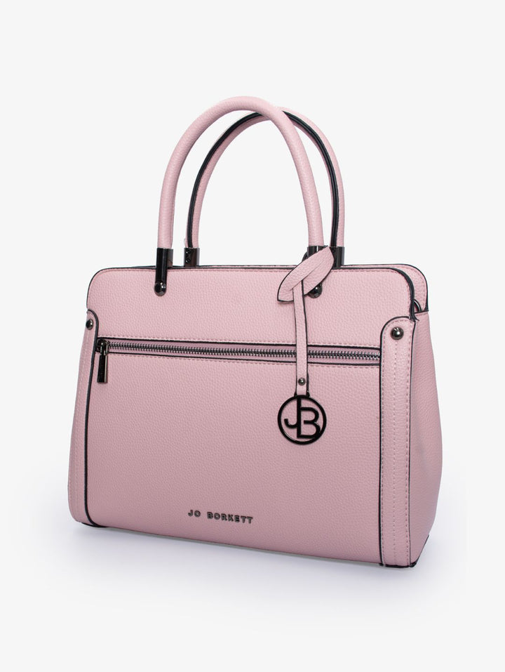 Carolyn Front Zip Tote Bag - Light Pink