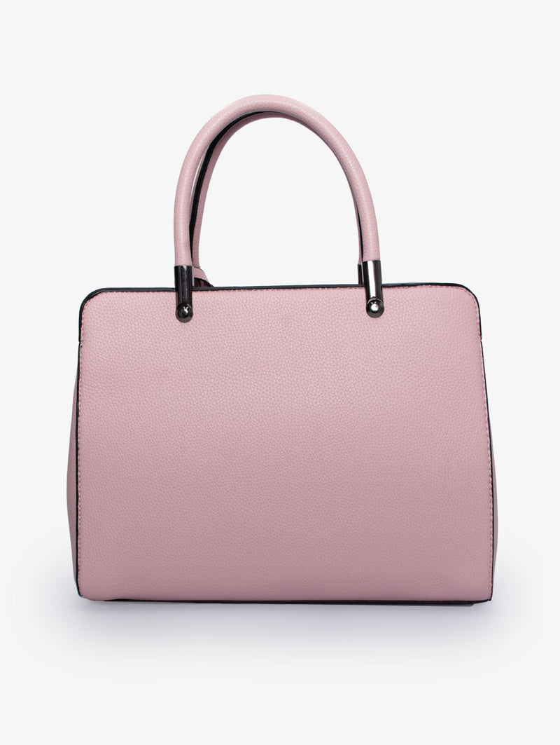 Carolyn Front Zip Tote Bag - Light Pink