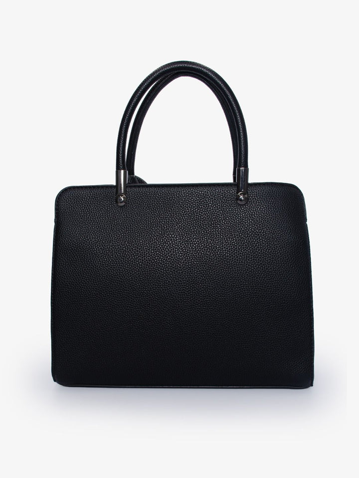 Carolyn Front Zip Tote Bag - Black