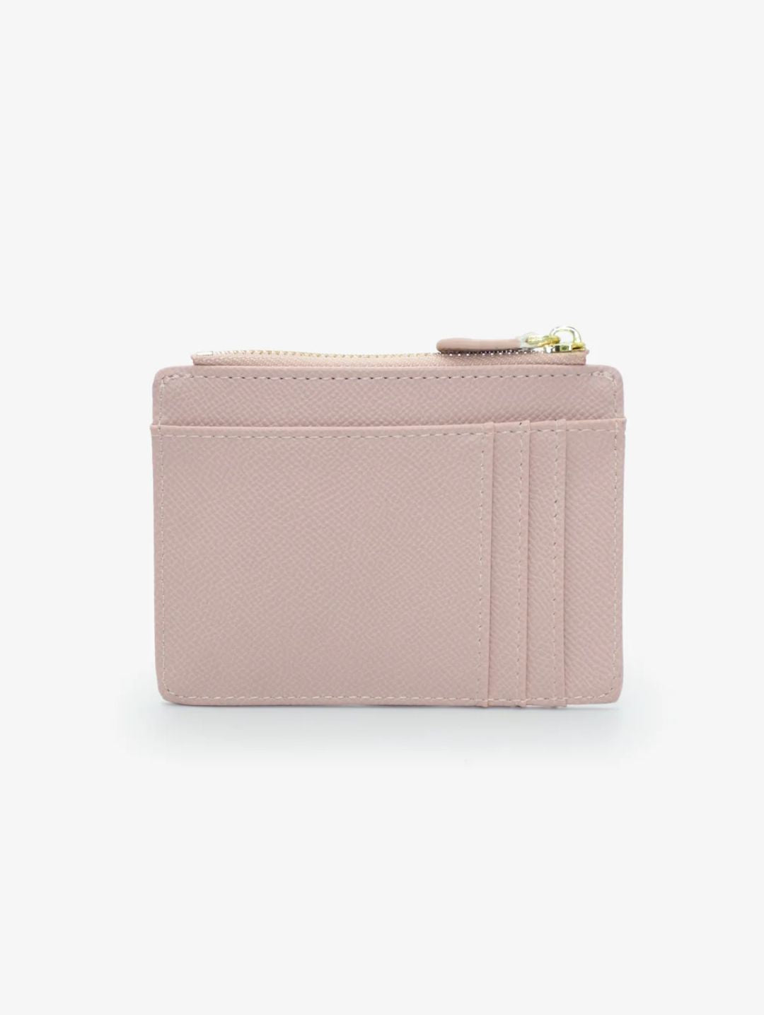 Jessica Pebble Surface Cardholder With Embossed Logo - Dusty Pink