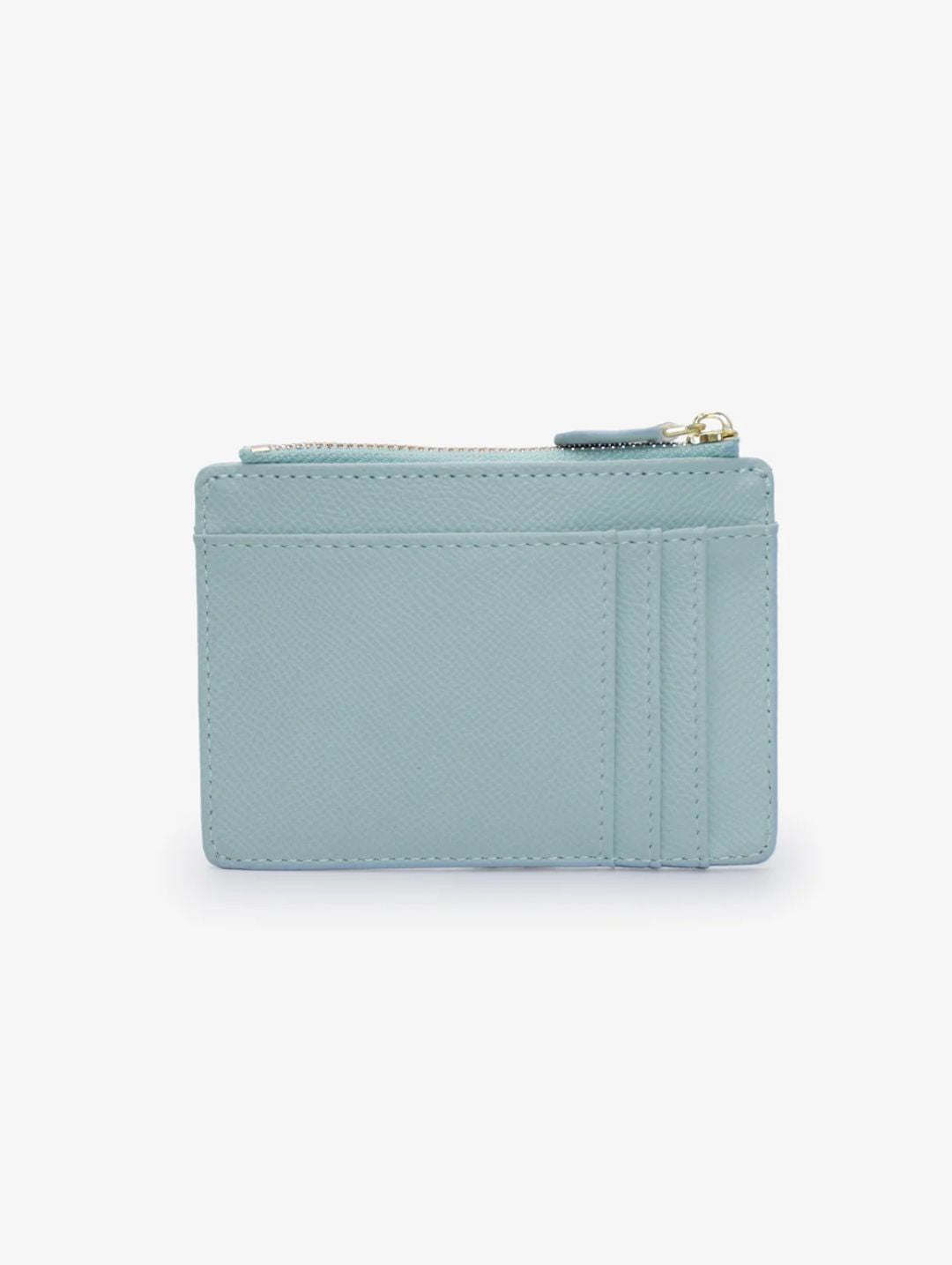 Jessica Pebble Surface Cardholder With Embossed Logo - Light Blue